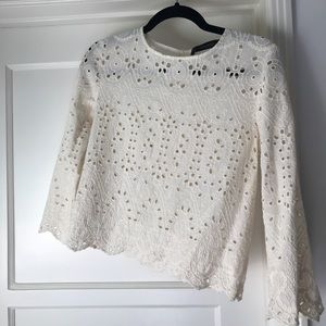 Zara Eyelet Lace Crop Top